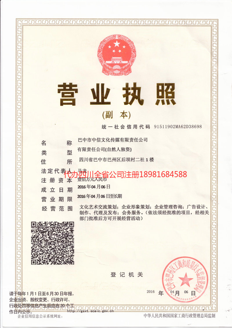 桦甸桦甸中信文化传媒有限责任公司